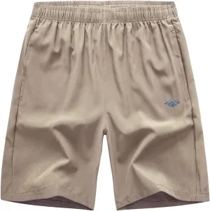 EXEKE Men's Quick Dry Running Shorts Lightweight Gym Workout Shorts with Zipper Pockets