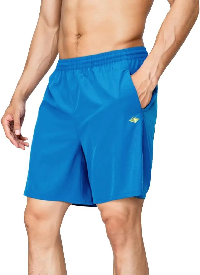 EXEKE Men's Quick Dry Running Shorts Lightweight Gym Workout Shorts with Zipper Pockets
