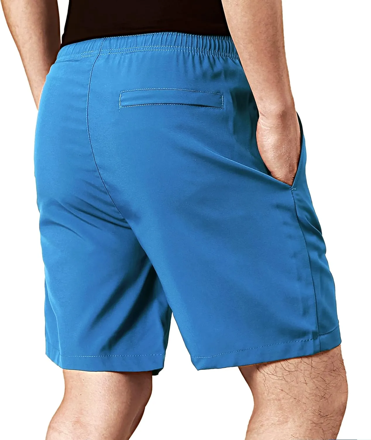 EXEKE Men's Quick Dry Running Shorts Lightweight Gym Workout Shorts with Zipper Pockets
