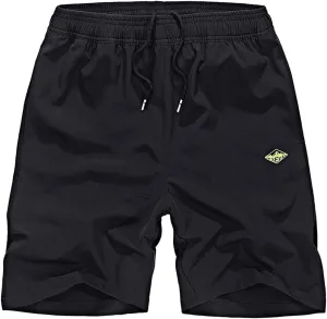 EXEKE Men's Quick Dry Running Shorts Lightweight Gym Workout Shorts with Zipper Pockets