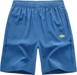 EXEKE Men's Quick Dry Running Shorts Lightweight Gym Workout Shorts with Zipper Pockets