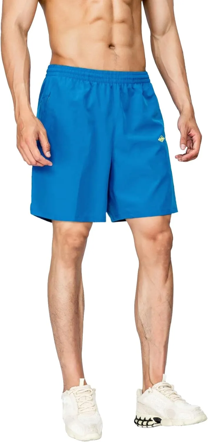 EXEKE Men's Quick Dry Running Shorts Lightweight Gym Workout Shorts with Zipper Pockets