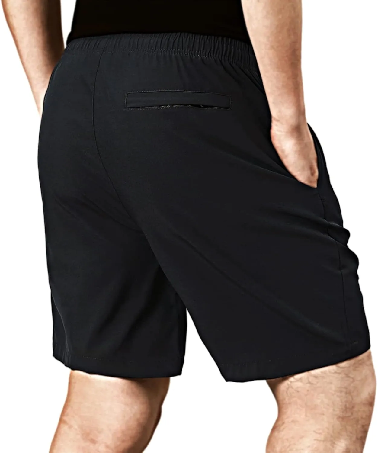 EXEKE Men's Quick Dry Running Shorts Lightweight Gym Workout Shorts with Zipper Pockets