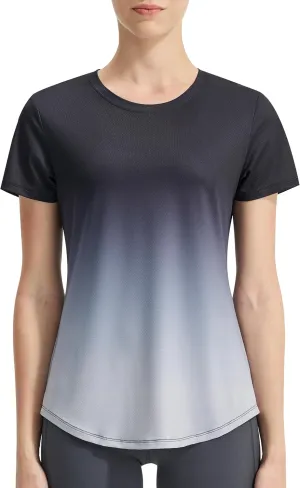 EZRUN Women's Workout Shirt Quick Dry Gym Athletic Running T-Shirts Short Sleeve Summer Swim Yoga Tops