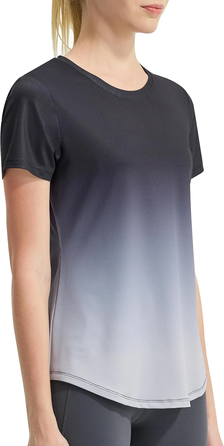 EZRUN Women's Workout Shirt Quick Dry Gym Athletic Running T-Shirts Short Sleeve Summer Swim Yoga Tops