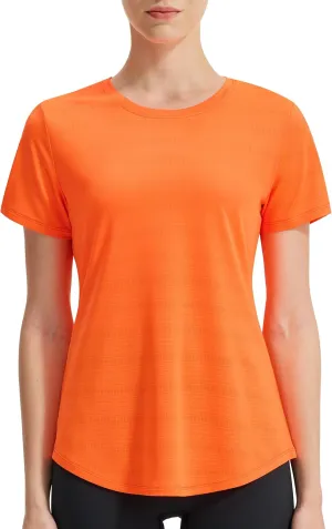 EZRUN Women's Workout Shirt Quick Dry Gym Athletic Running T-Shirts Short Sleeve Summer Swim Yoga Tops