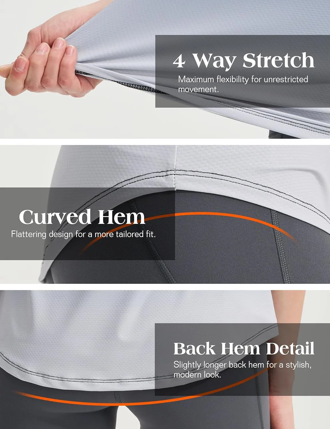 EZRUN Women's Workout Shirt Quick Dry Gym Athletic Running T-Shirts Short Sleeve Summer Swim Yoga Tops