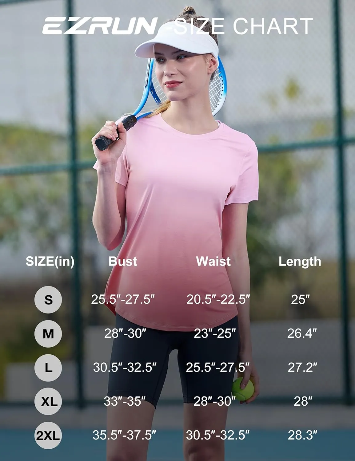 EZRUN Women's Workout Shirt Quick Dry Gym Athletic Running T-Shirts Short Sleeve Summer Swim Yoga Tops