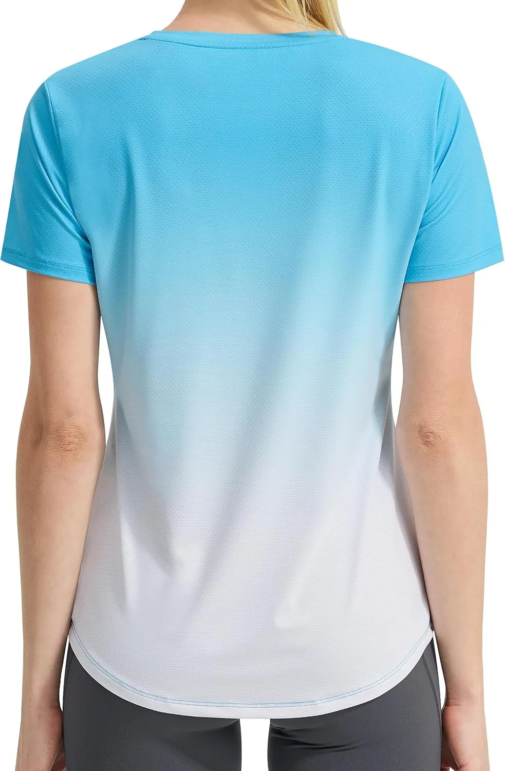 EZRUN Women's Workout Shirt Quick Dry Gym Athletic Running T-Shirts Short Sleeve Summer Swim Yoga Tops