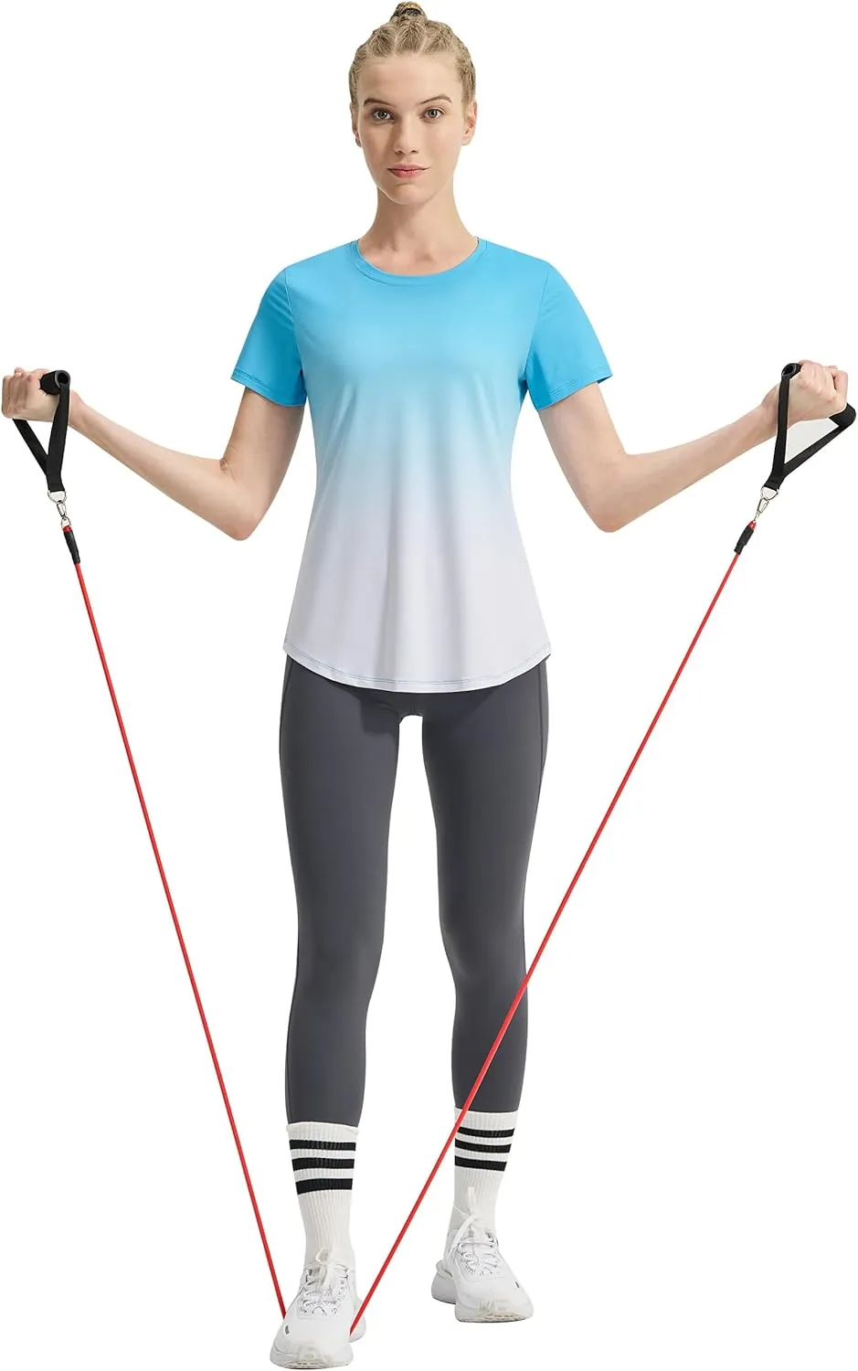 EZRUN Women's Workout Shirt Quick Dry Gym Athletic Running T-Shirts Short Sleeve Summer Swim Yoga Tops