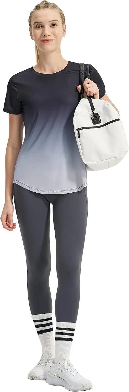 EZRUN Women's Workout Shirt Quick Dry Gym Athletic Running T-Shirts Short Sleeve Summer Swim Yoga Tops