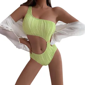 Firzero High Waisted Swimsuits for Women Tummy Control Swimsuits 2024 One Piece Cut Out Ruched Bathing Suit Sexy Swimwear