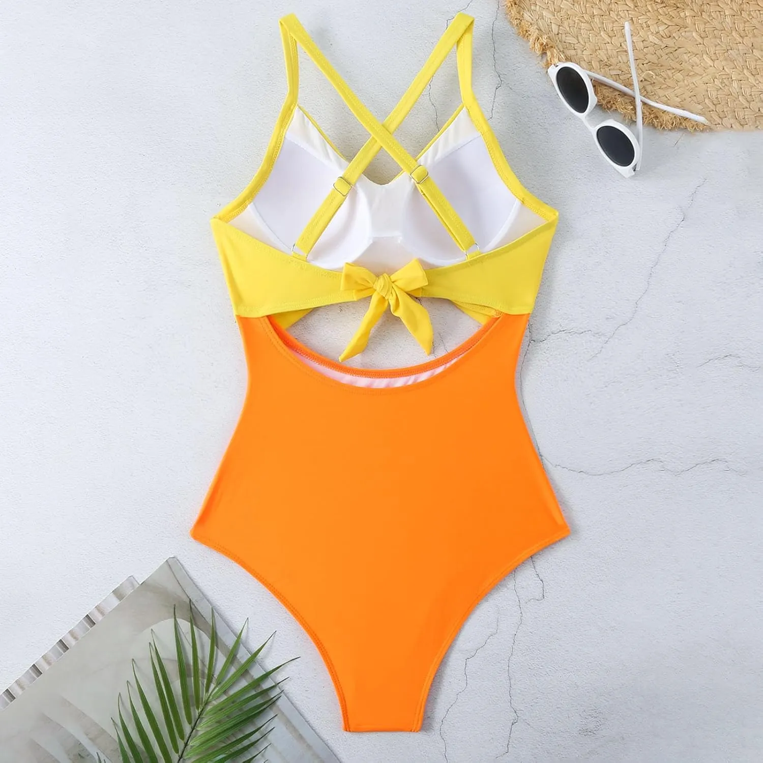 Firzero High Waisted Swimsuits for Women Tummy Control Swimsuits 2024 One Piece Cut Out Ruched Bathing Suit Sexy Swimwear