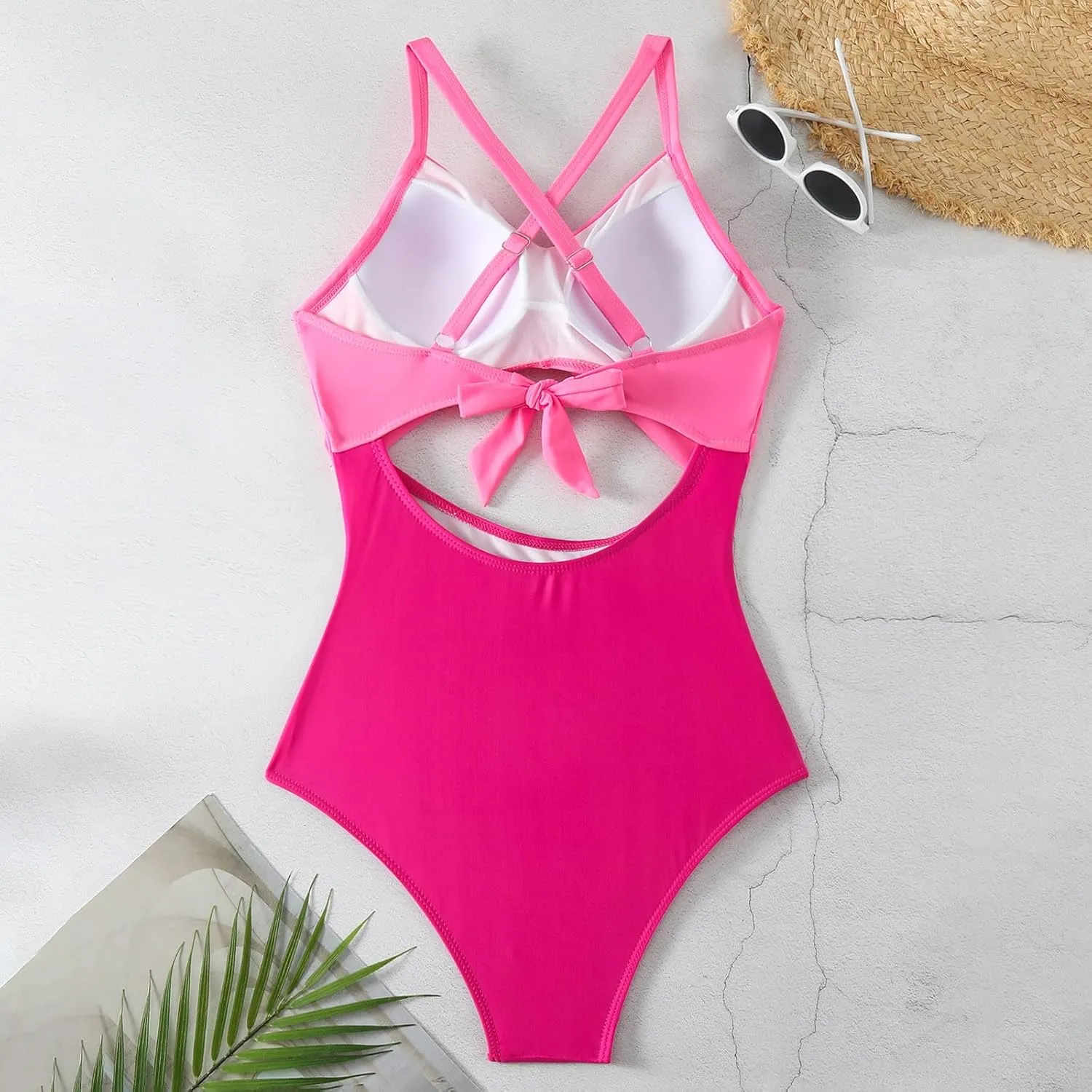 Firzero High Waisted Swimsuits for Women Tummy Control Swimsuits 2024 One Piece Cut Out Ruched Bathing Suit Sexy Swimwear