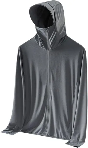 Fishing UPF 50  Shirts for Men Long Sleeve Lightweight Hoodie Beach Quick Dry Rash Guard Tops with Zipper Pockets