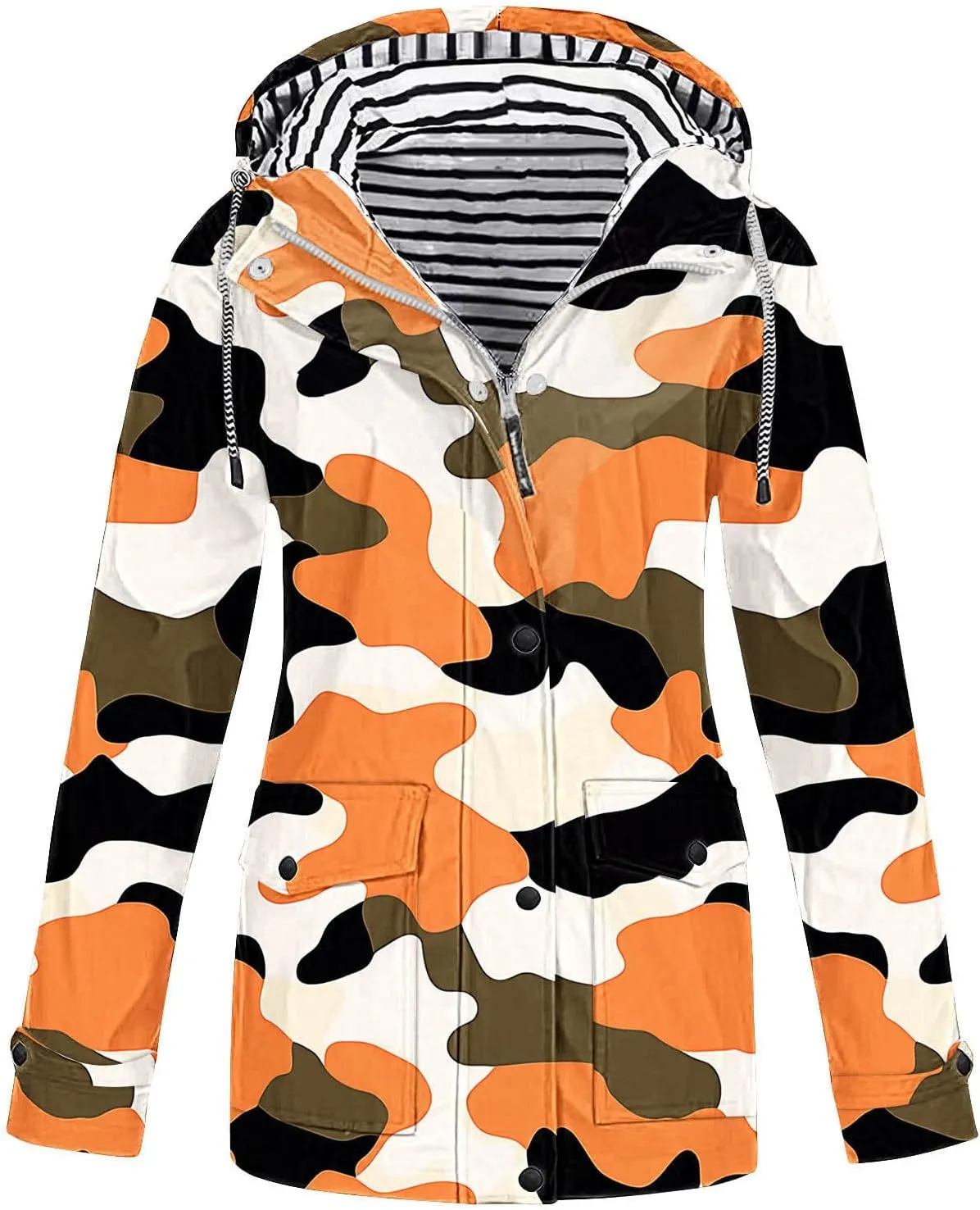 Floral Rain Jacket Women Waterproof Wain Coats Lightweight Outdoor Windbreaker Plus Size Athletic Jackets for Cycling