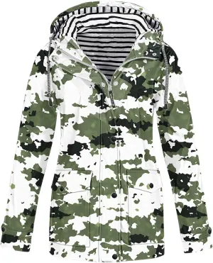 Floral Rain Jacket Women Waterproof Wain Coats Lightweight Outdoor Windbreaker Plus Size Athletic Jackets for Cycling