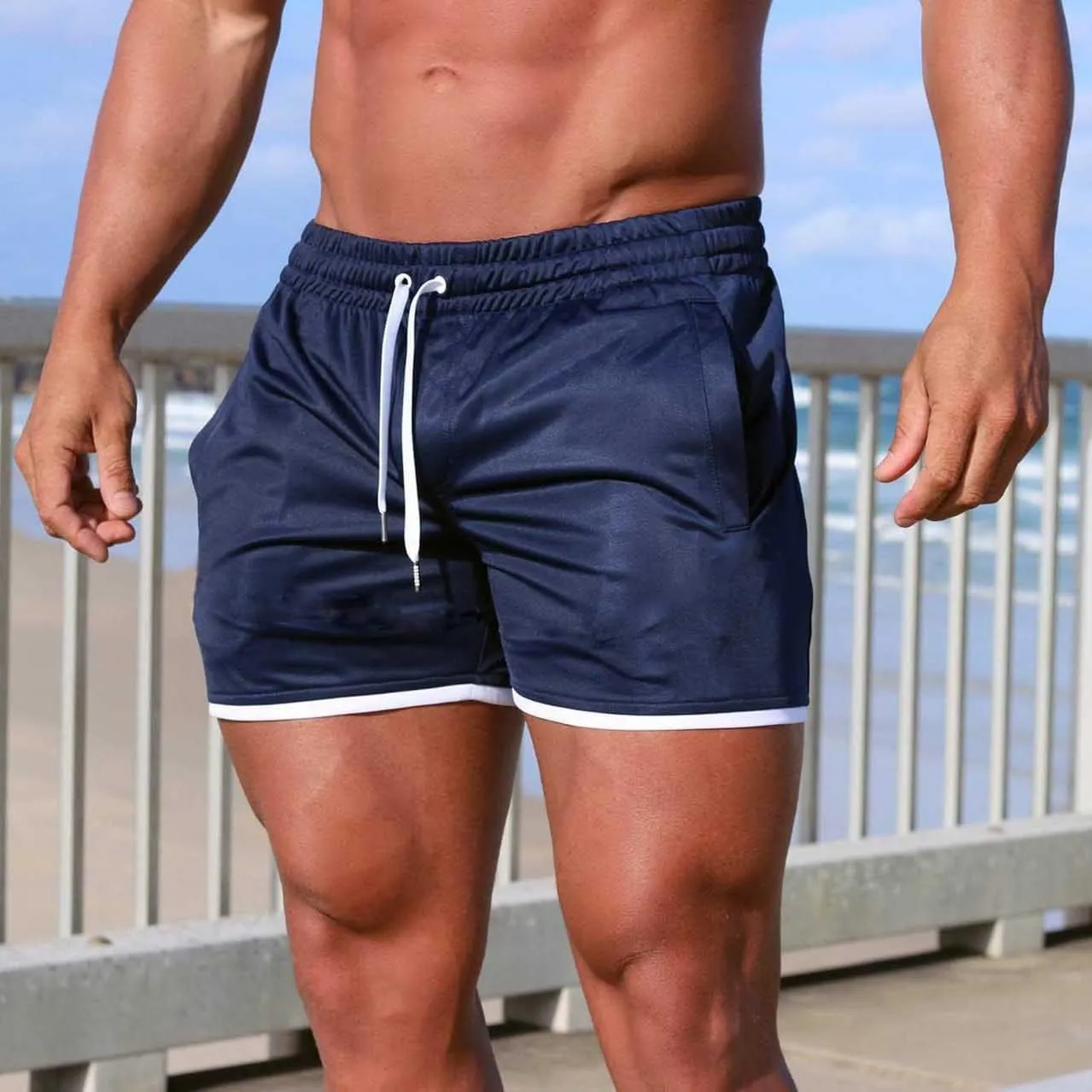 FLYFIREFLY Men's 4" Workout Running Shorts Quick Dry Lightweight Gym Yoga Shorts