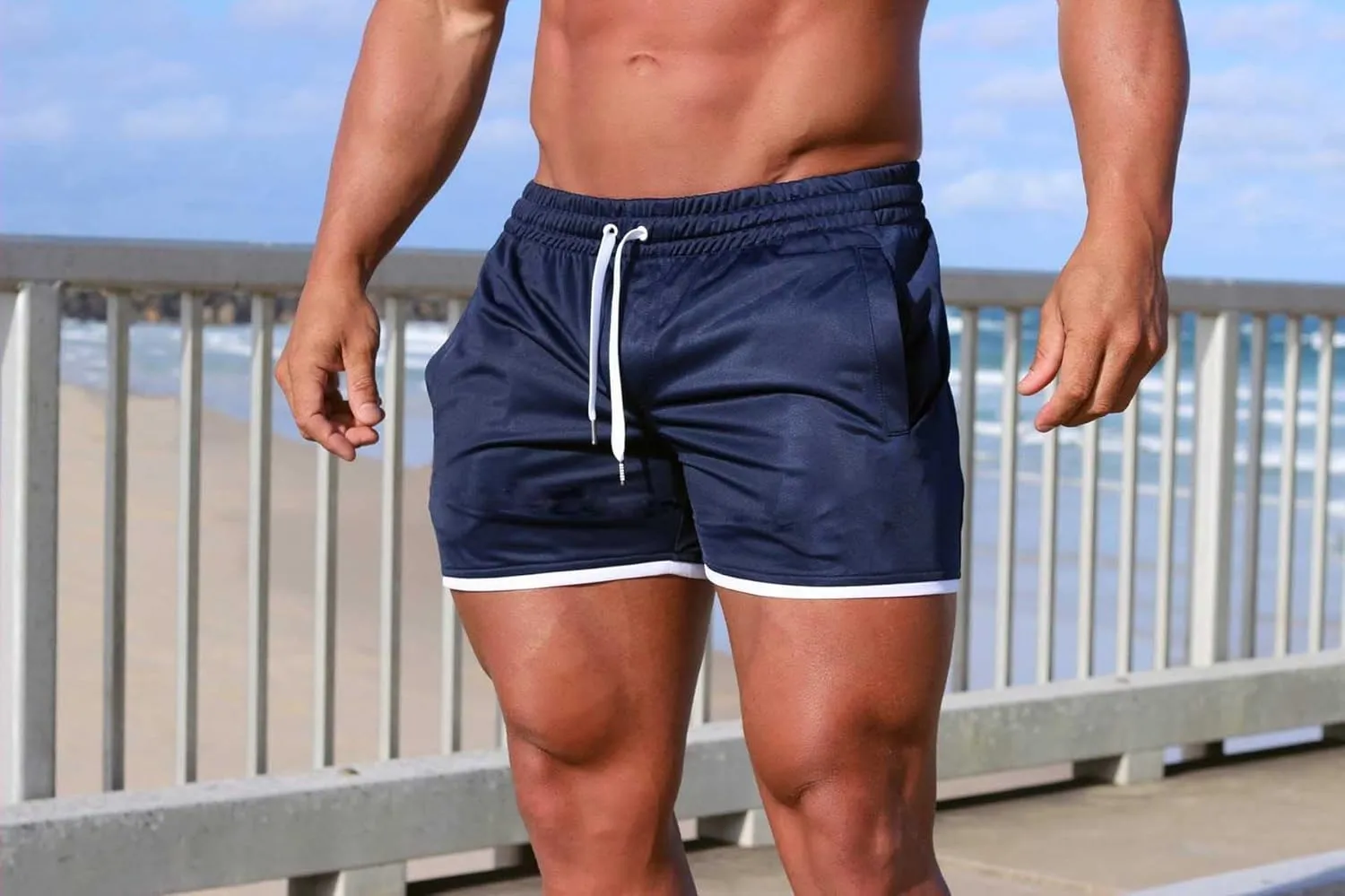 FLYFIREFLY Men's 4" Workout Running Shorts Quick Dry Lightweight Gym Yoga Shorts