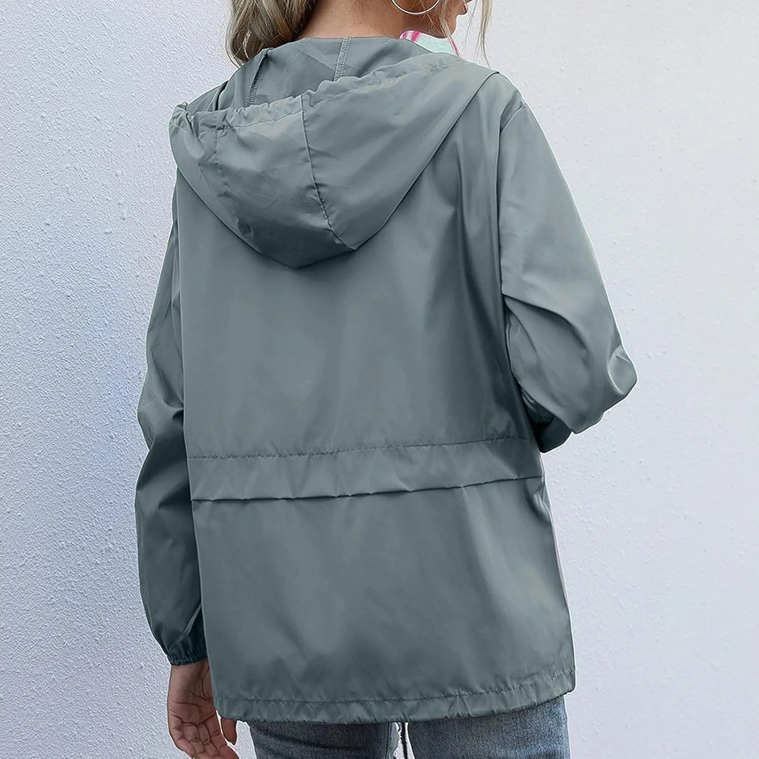 FRMUIC Rain Jackets for Women Waterproof Lightweight Hooded Rain Coats for Hiking Travel Outdoor Windbreaker Travel Jacket