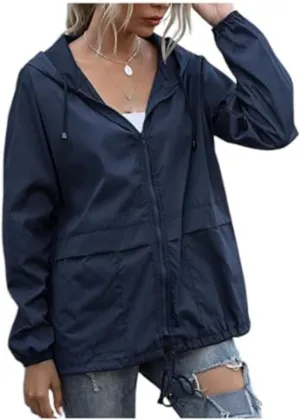 FRMUIC Rain Jackets for Women Waterproof Lightweight Hooded Rain Coats for Hiking Travel Outdoor Windbreaker Travel Jacket