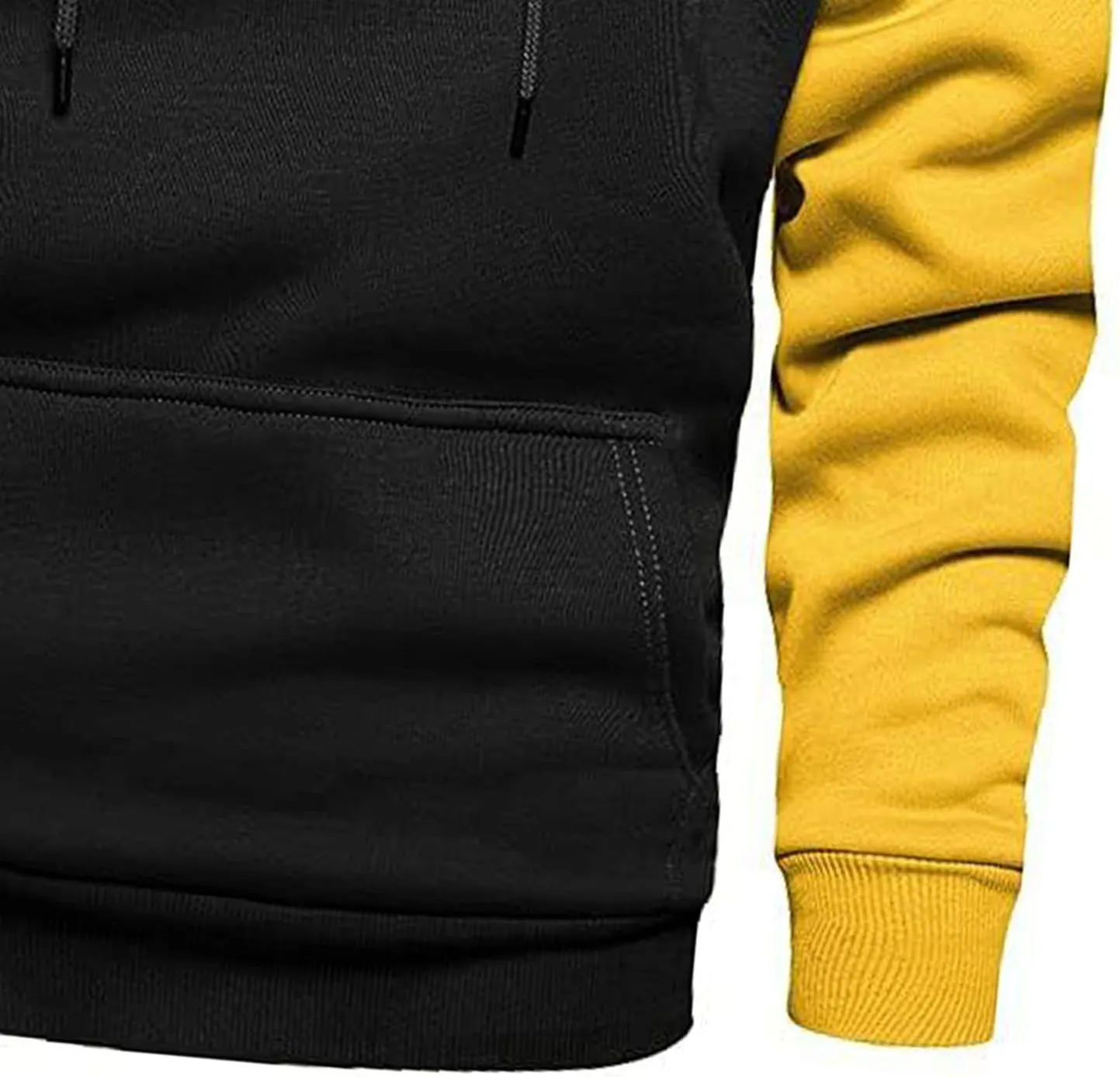 Fxbar Mens Hoodies Sweatshirt with Kangaroo Pocket Novelty Color Block Pullover Hoodie Long Sleeve Hooded Drawstring Tops