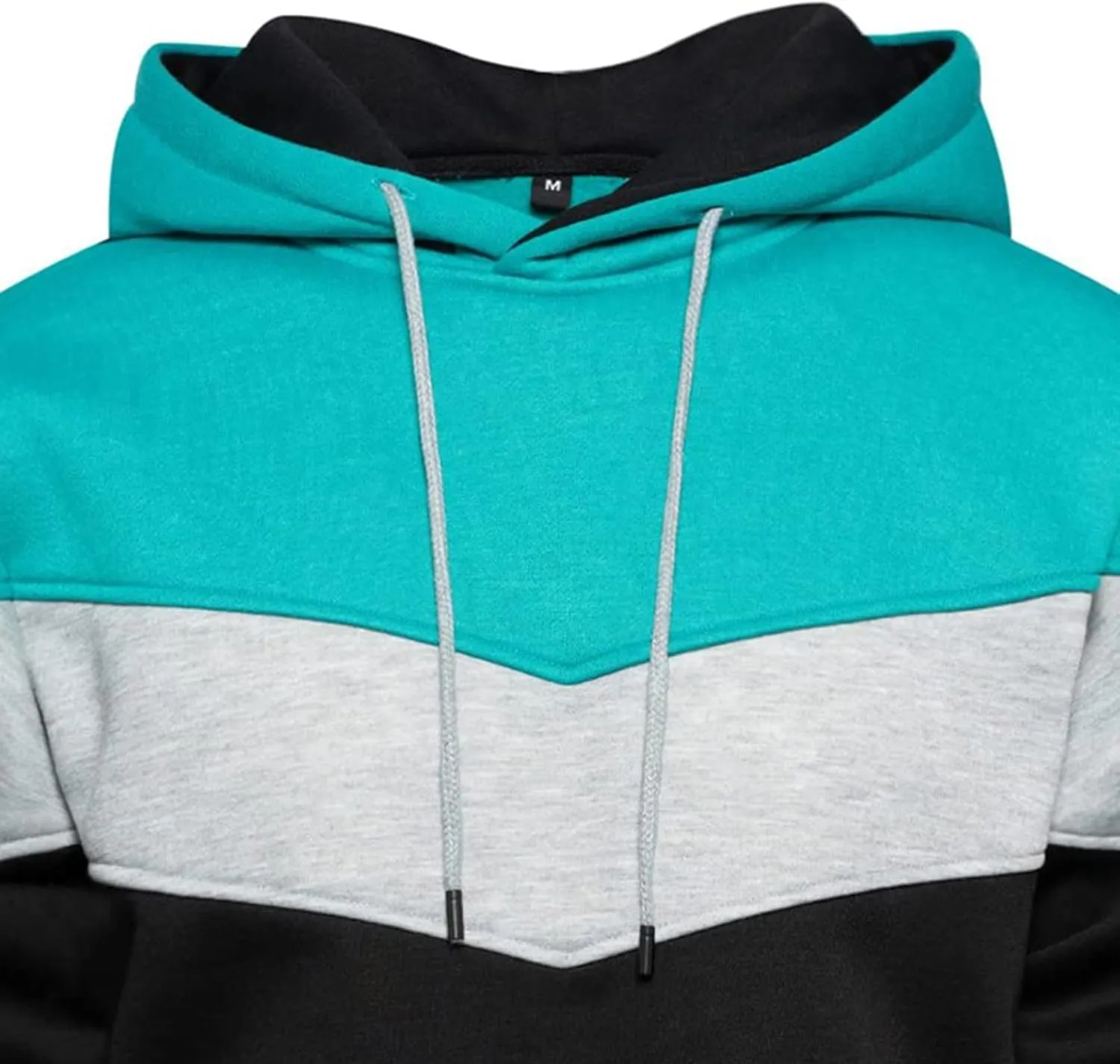 Fxbar Mens Hoodies Sweatshirt with Kangaroo Pocket Novelty Color Block Pullover Hoodie Long Sleeve Hooded Drawstring Tops