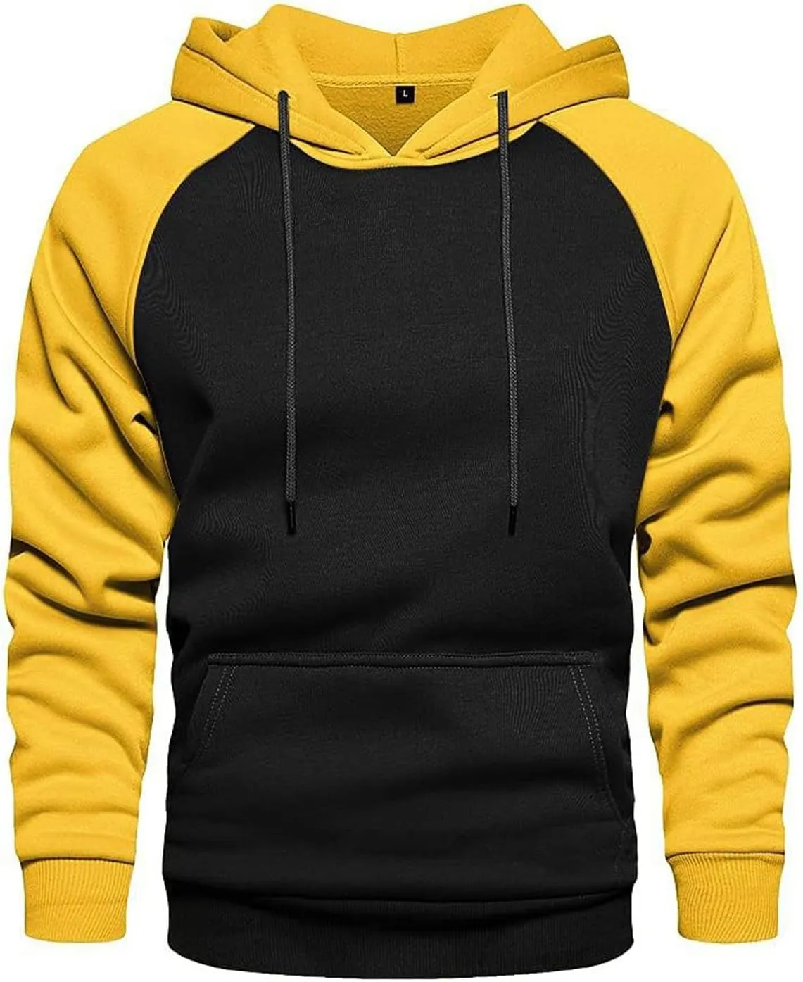 Fxbar Mens Hoodies Sweatshirt with Kangaroo Pocket Novelty Color Block Pullover Hoodie Long Sleeve Hooded Drawstring Tops