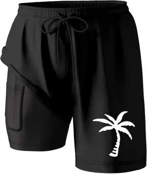 Fxbar Men's Swim Trunks 5 inch Quick Dry Board Shorts with Zipper Pockets Mesh Lining Bathing Suit Beach Shorts