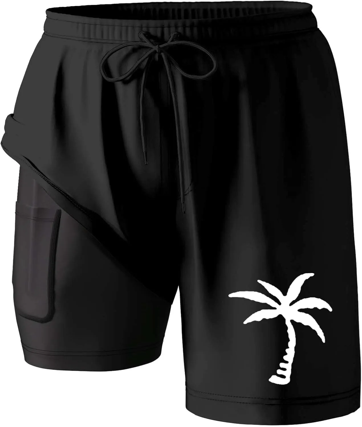 Fxbar Men's Swim Trunks 5 inch Quick Dry Board Shorts with Zipper Pockets Mesh Lining Bathing Suit Beach Shorts