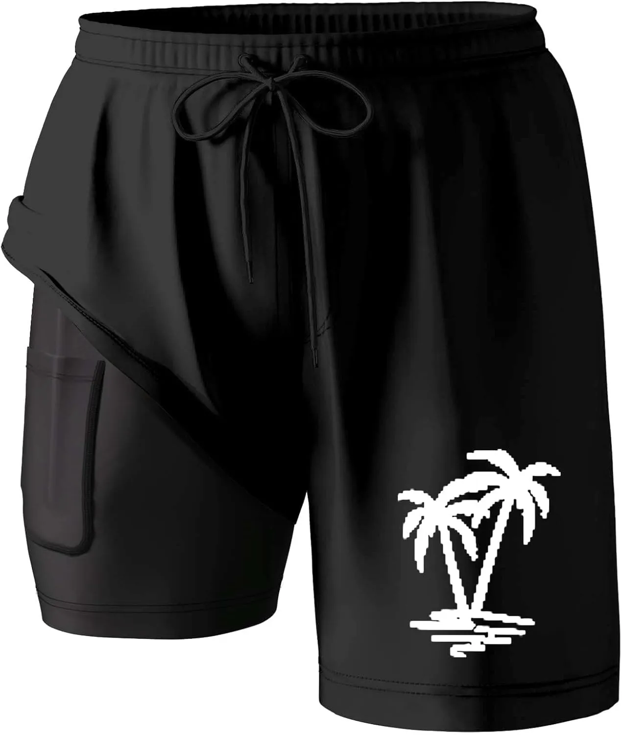 Fxbar Men's Swim Trunks 5 inch Quick Dry Board Shorts with Zipper Pockets Mesh Lining Bathing Suit Beach Shorts