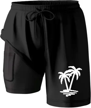 Fxbar Men's Swim Trunks 5 inch Quick Dry Board Shorts with Zipper Pockets Mesh Lining Bathing Suit Beach Shorts
