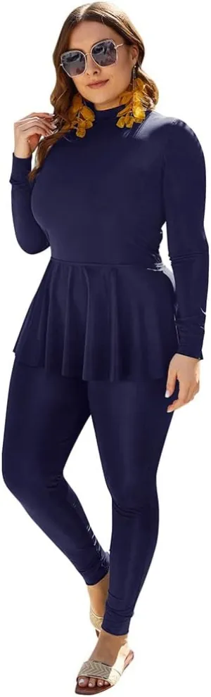 FYMNSI Womens Muslim Swimsuits Reversible Modest Swimwear Full Coverage Rash Guard One Piece Burkini Islamic Bathing Suits