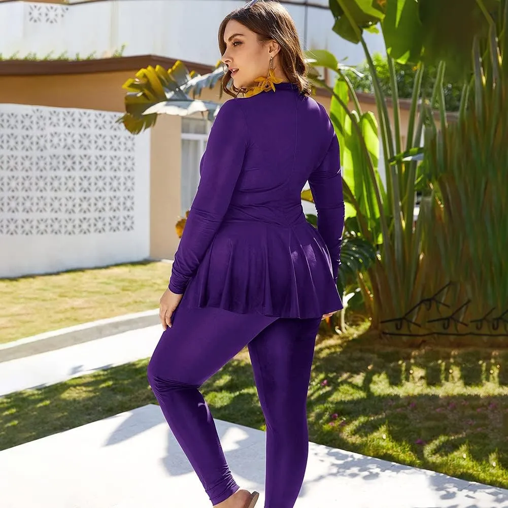 FYMNSI Womens Muslim Swimsuits Reversible Modest Swimwear Full Coverage Rash Guard One Piece Burkini Islamic Bathing Suits