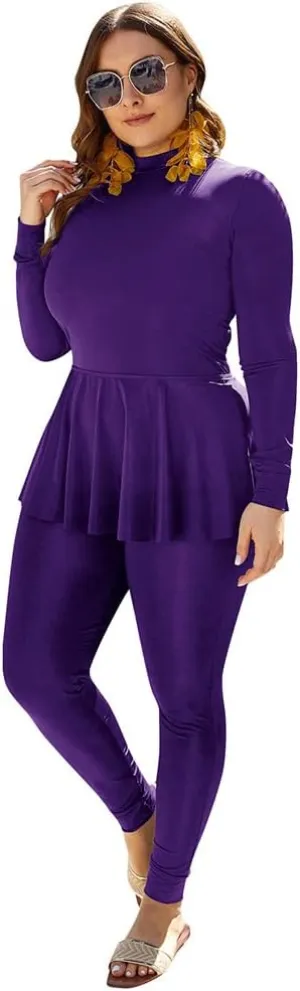 FYMNSI Womens Muslim Swimsuits Reversible Modest Swimwear Full Coverage Rash Guard One Piece Burkini Islamic Bathing Suits