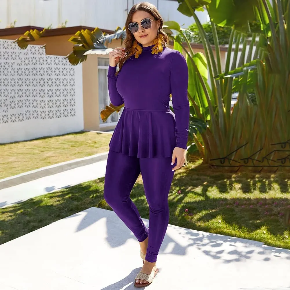 FYMNSI Womens Muslim Swimsuits Reversible Modest Swimwear Full Coverage Rash Guard One Piece Burkini Islamic Bathing Suits