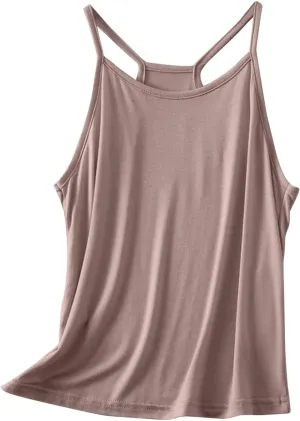 FZYLQY Women's Tank Tops Loose Fit Spaghetti Strap Tank Top Solid Color Dressy Causal Camisole Tops Yoga Athletic Tanks