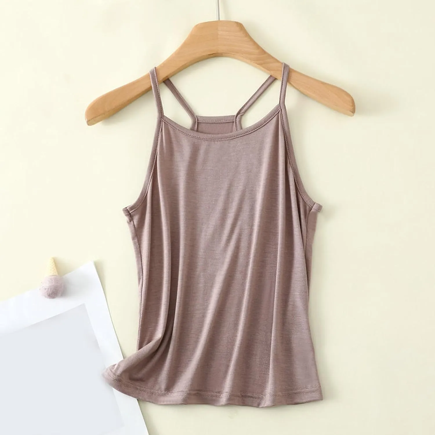 FZYLQY Women's Tank Tops Loose Fit Spaghetti Strap Tank Top Solid Color Dressy Causal Camisole Tops Yoga Athletic Tanks