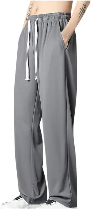 generic Sweatpants for Men Casual Drawstring Pants Oversized Mens Stylish Workout Gym Pants Lightweight Summer Straight Fit