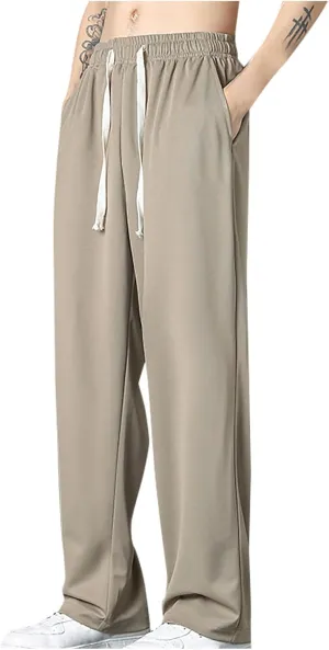 generic Sweatpants for Men Casual Drawstring Pants Oversized Mens Stylish Workout Gym Pants Lightweight Summer Straight Fit