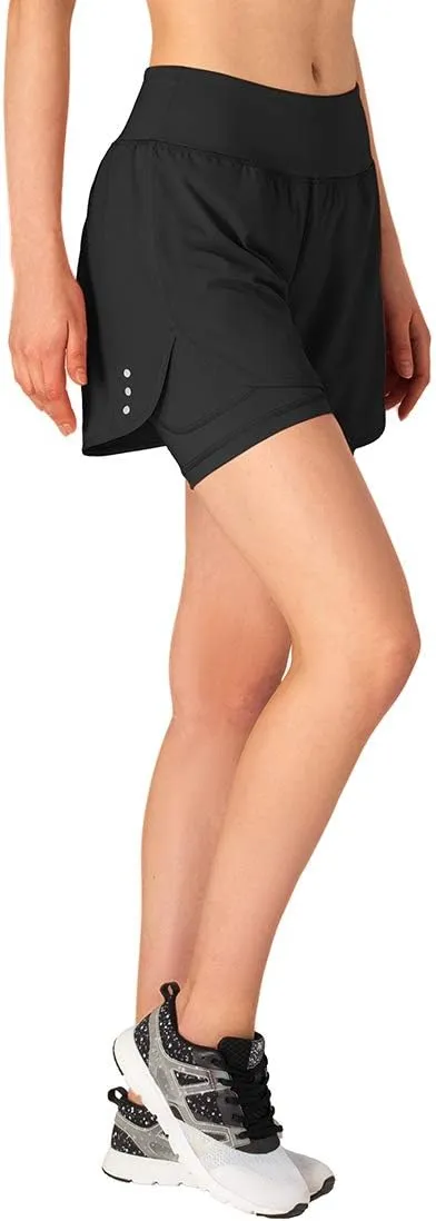 Gopune Women's 2 in 1 Running Shorts Workout Athletic Gym Yoga Shorts Liner