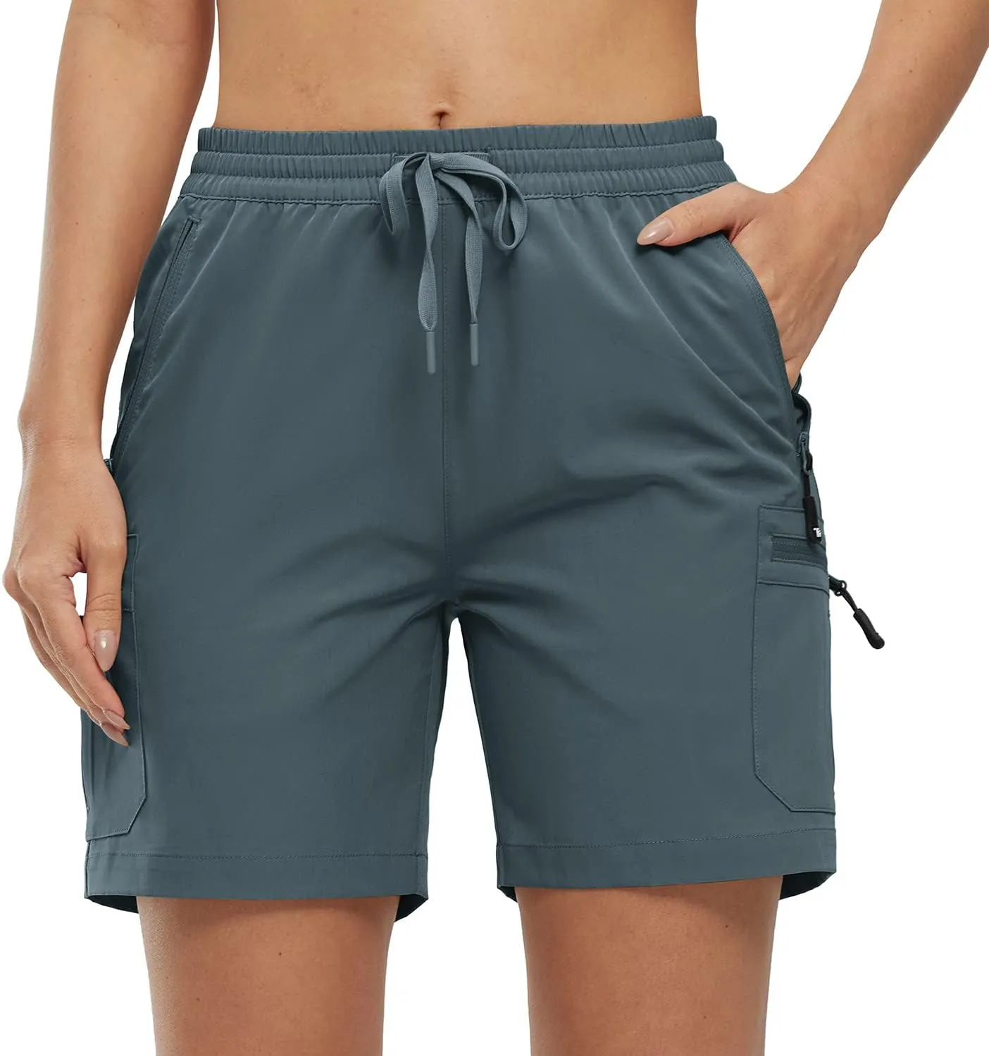 Gopune Women's Running Shorts with Zipper Pockets Quick Dry Athletic Gym Workout Shorts