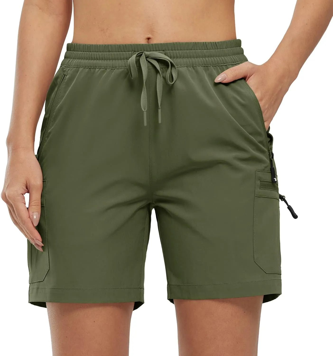Gopune Women's Running Shorts with Zipper Pockets Quick Dry Athletic Gym Workout Shorts