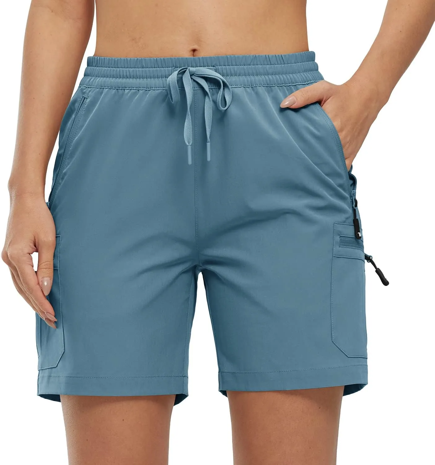 Gopune Women's Running Shorts with Zipper Pockets Quick Dry Athletic Gym Workout Shorts