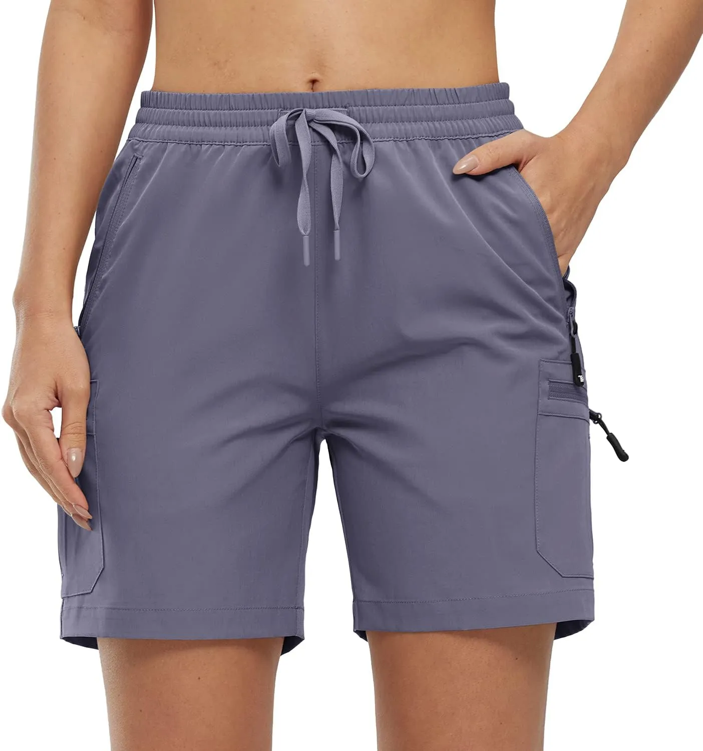 Gopune Women's Running Shorts with Zipper Pockets Quick Dry Athletic Gym Workout Shorts