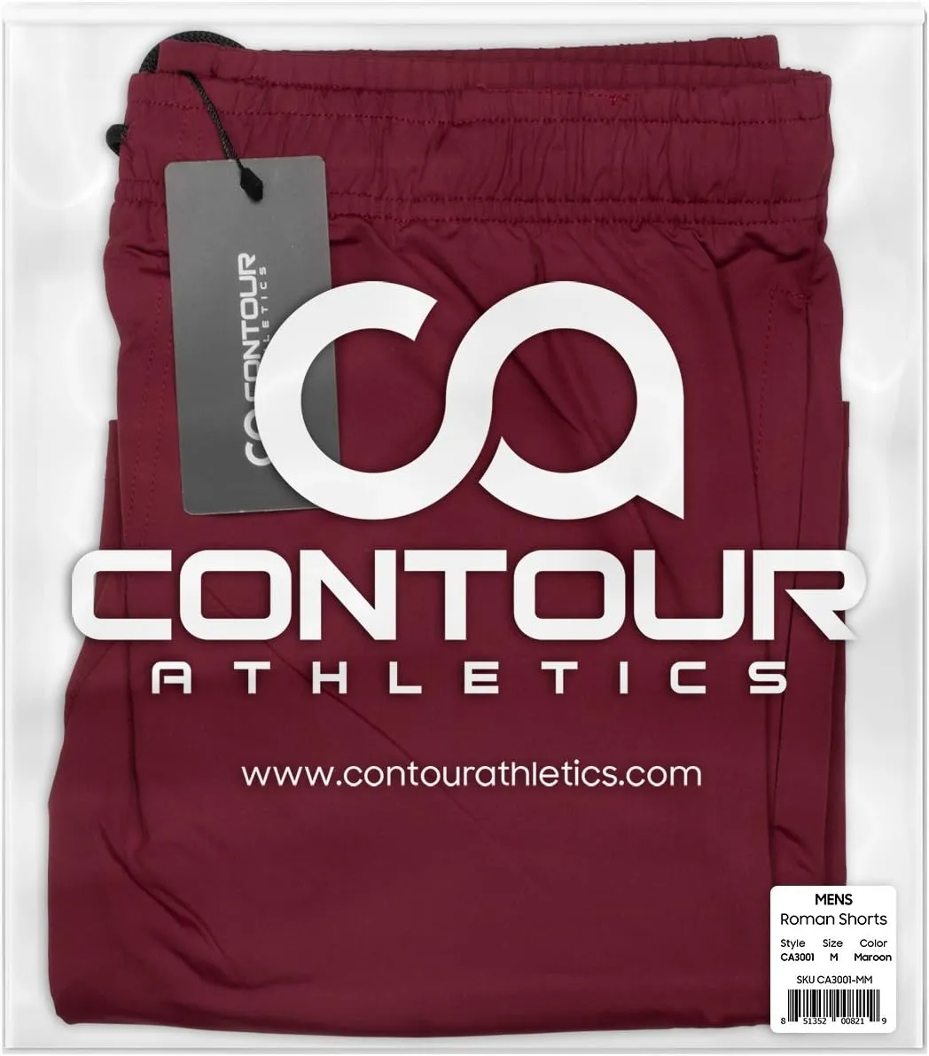 Gym Shorts for Men (Roman), Men's Workout Running Shorts with Zipper Pockets