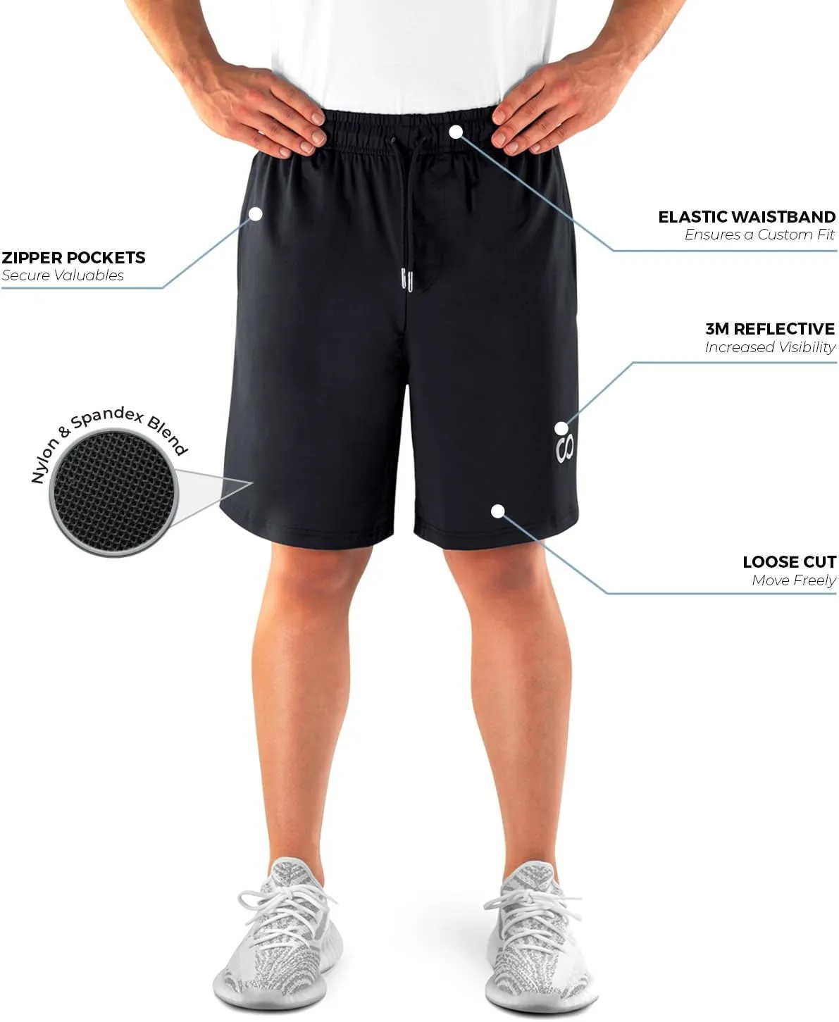 Gym Shorts for Men (Roman), Men's Workout Running Shorts with Zipper Pockets