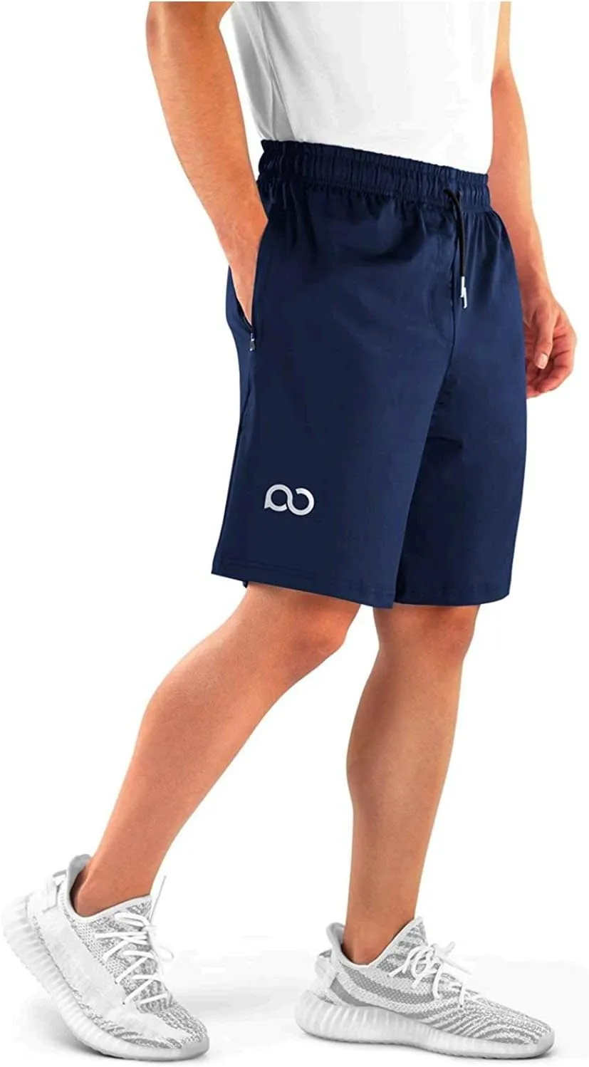 Gym Shorts for Men (Roman), Men's Workout Running Shorts with Zipper Pockets
