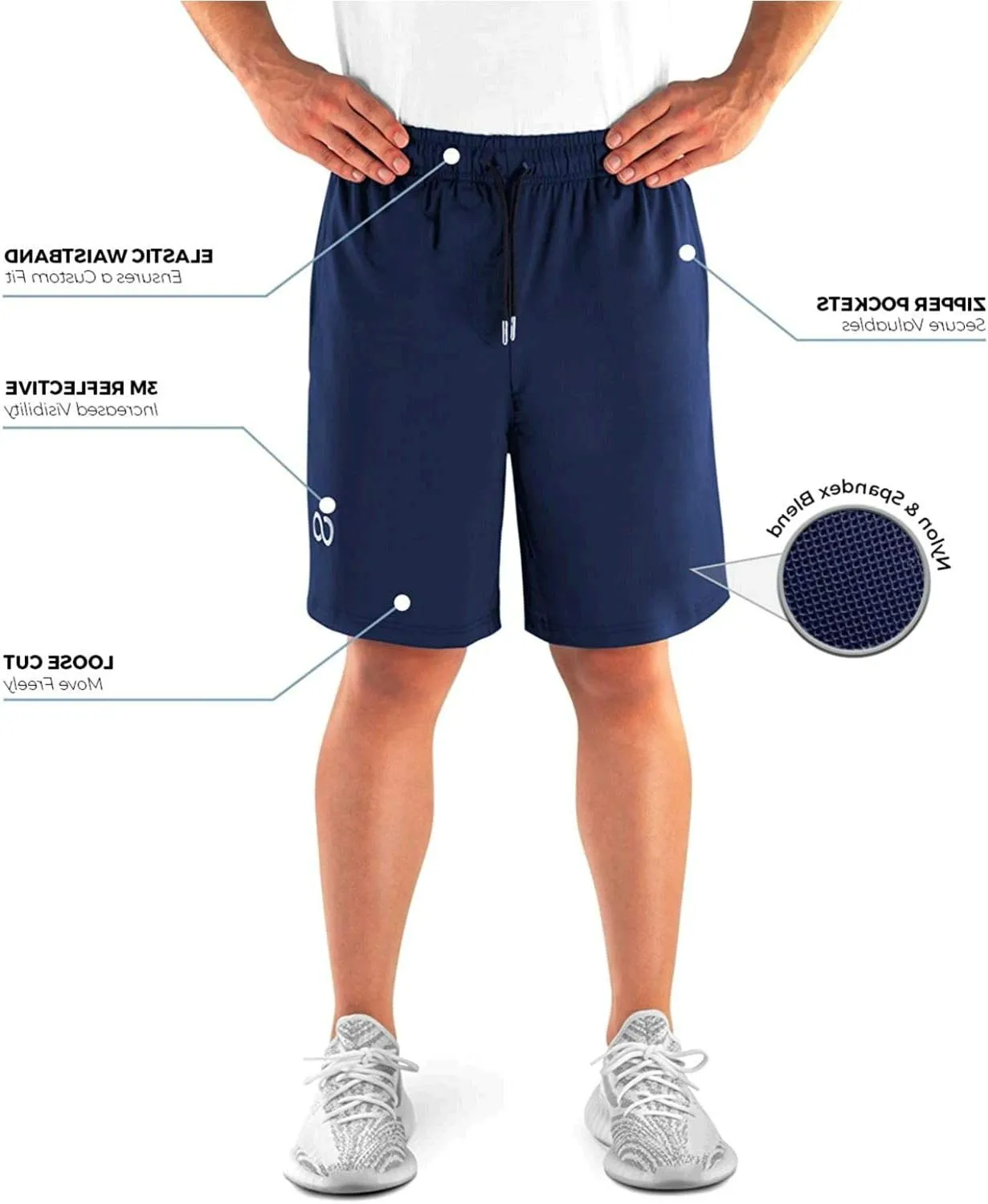 Gym Shorts for Men (Roman), Men's Workout Running Shorts with Zipper Pockets