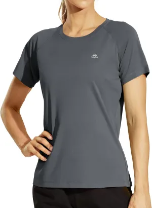 Haimont Women's Dry Fit Athletic Running T-Shirts UPF 50 Sun Protection Short Sleeve UV Gym Workout Activewear Tee Shirt